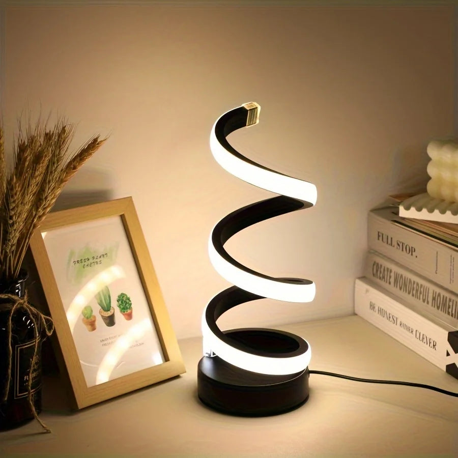 Kamodo™ LED Tafellamp – Moderne USB Spiraal Lamp met Dimbare Warm Witte Verlichting