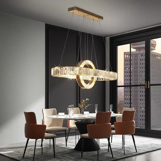 Kamodo™ Kristallen LED Kroonluchter – Luxe Moderne Hanglamp voor Woonkamer & Eetkame
