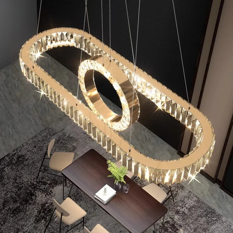 Kamodo™ Kristallen LED Kroonluchter – Luxe Moderne Hanglamp voor Woonkamer & Eetkame