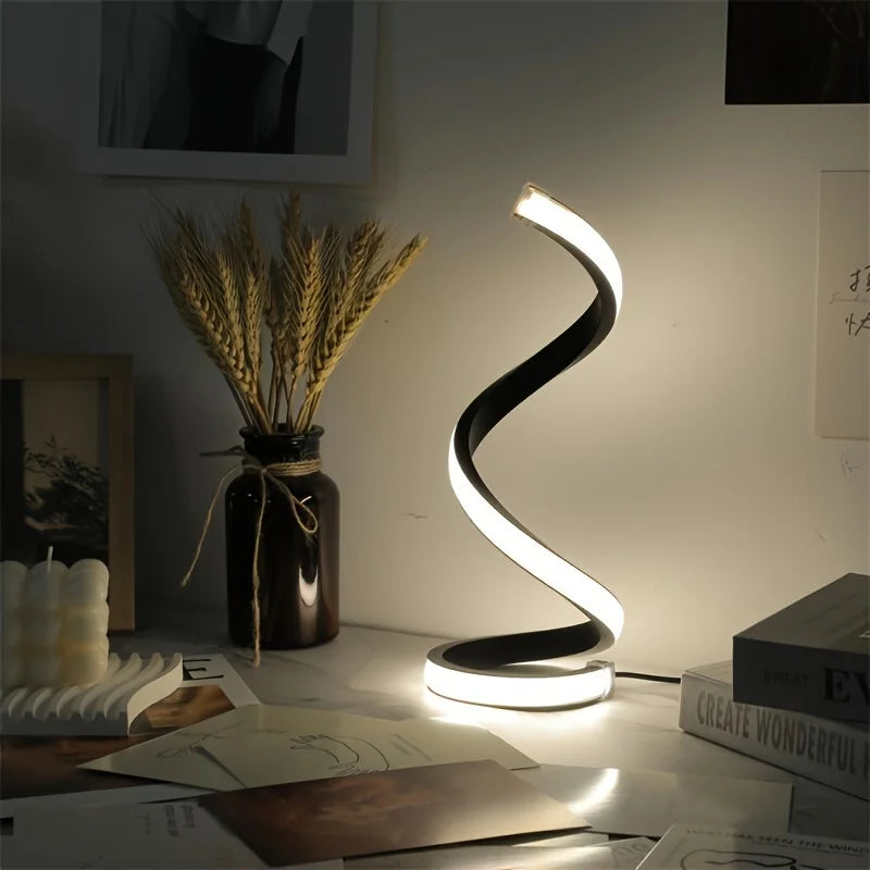 Kamodo™ LED Tafellamp – Moderne USB Spiraal Lamp met Dimbare Warm Witte Verlichting