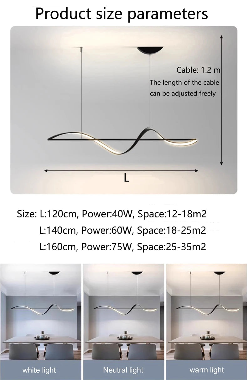 Kamodo™ Moderne LED Hanglamp – Dimbare Plafondlamp met Afstandsbediening voor Woonkamer, Eetkamer & Kantoor