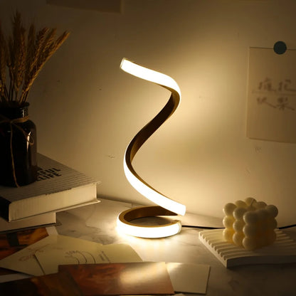Kamodo™ LED Tafellamp – Moderne USB Spiraal Lamp met Dimbare Warm Witte Verlichting