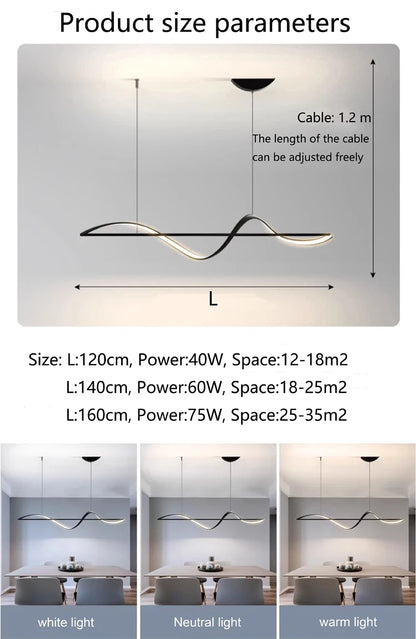 Kamodo™ Moderne LED Hanglamp – Dimbare Plafondlamp met Afstandsbediening voor Woonkamer, Eetkamer & Kantoor